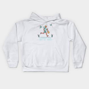 mindful nature plogging your way to peace Kids Hoodie